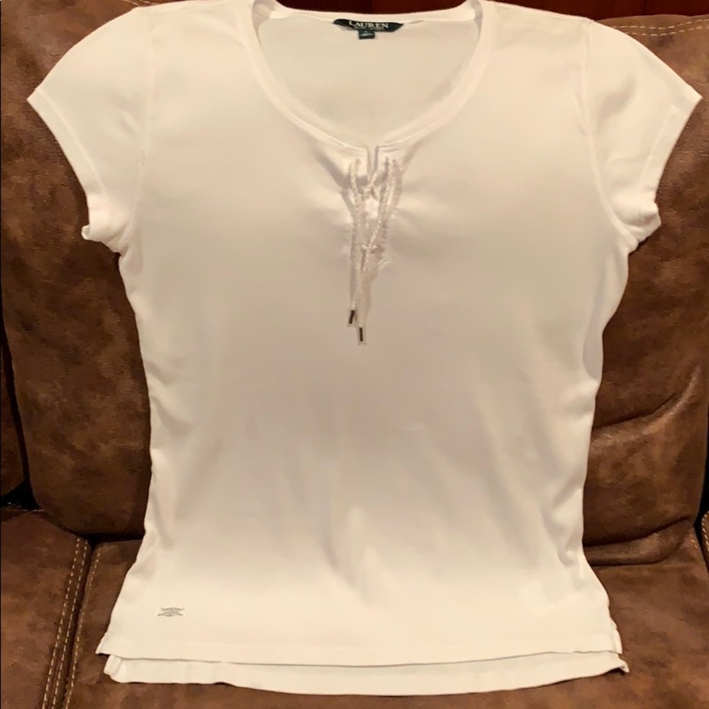 LAUREN White Knit Shirt